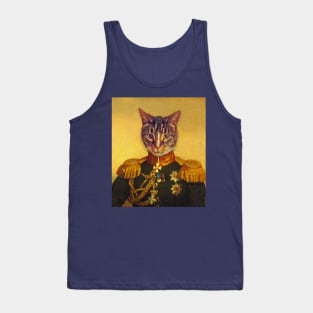 Cat Military Portrait Tank Top